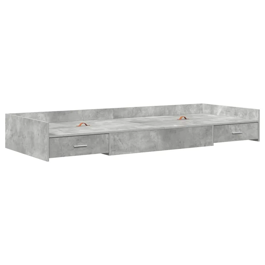 Cadre de lit Gris béton 75 x 190 cm Bois d'ingénierie - 4