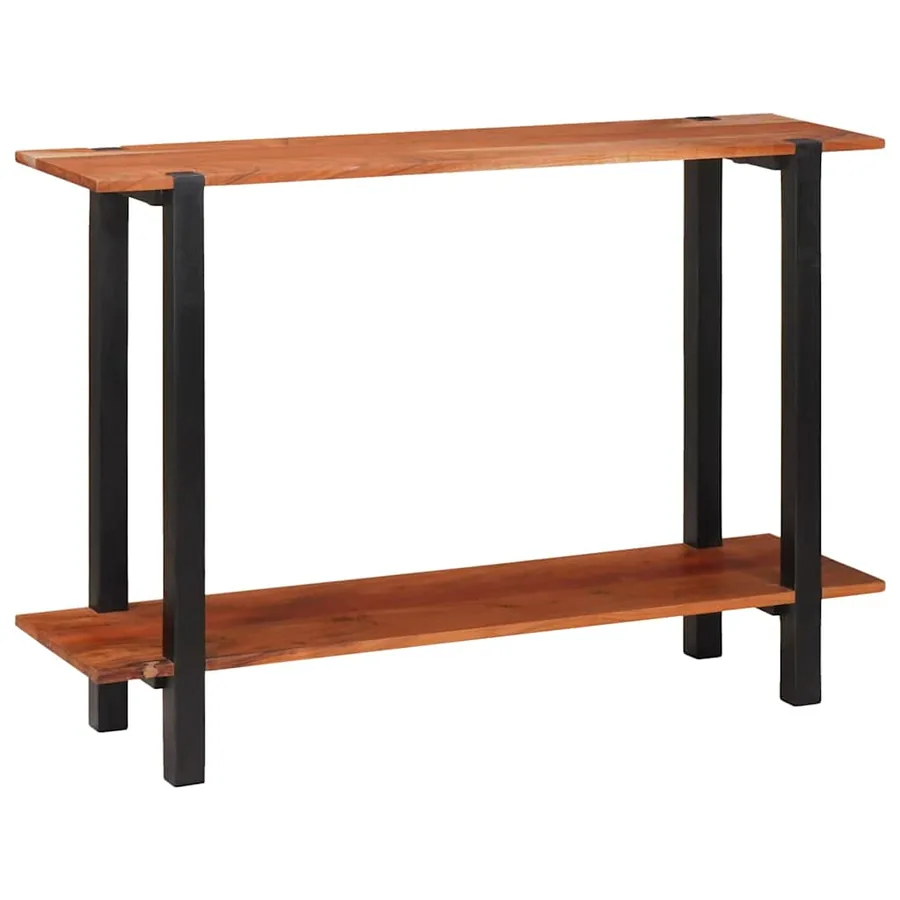 Table console avec étagère Marron et Noir 110 x 30 x 75 cm