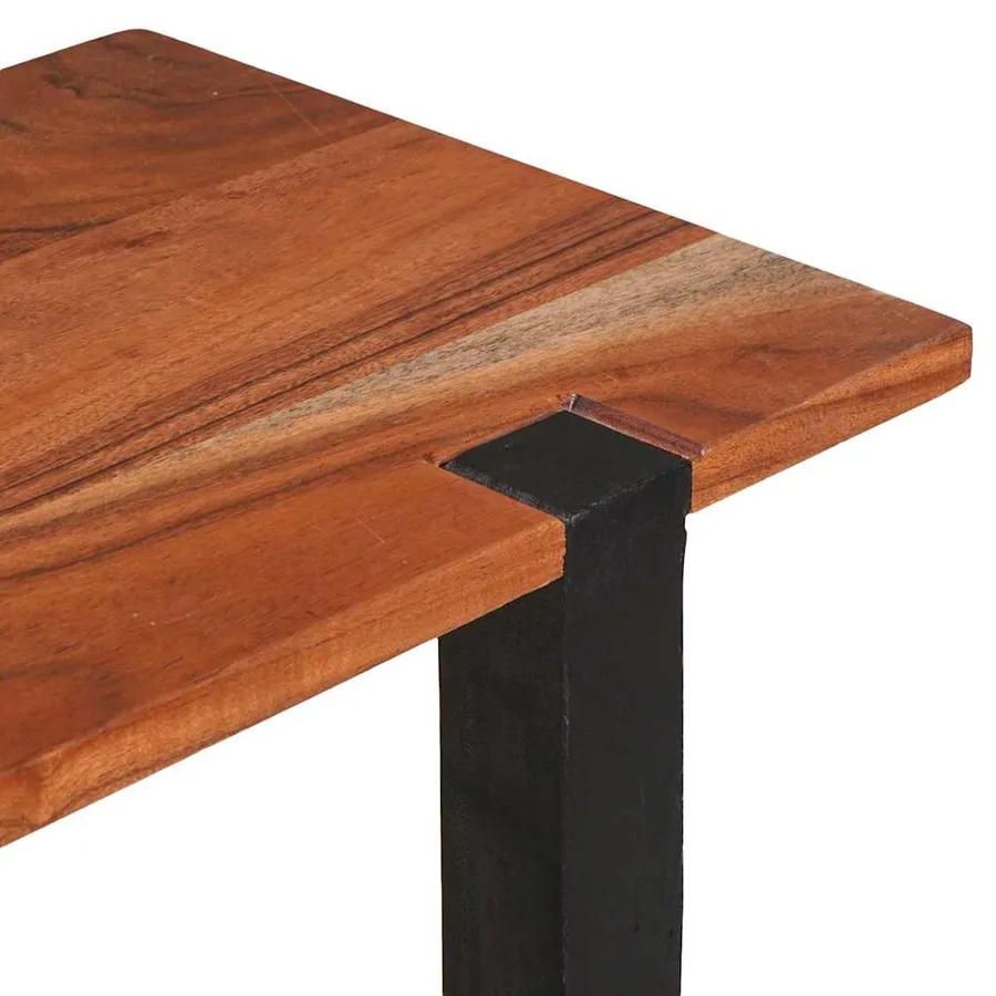 Table console avec étagère Marron et Noir 110 x 30 x 75 cm - 6