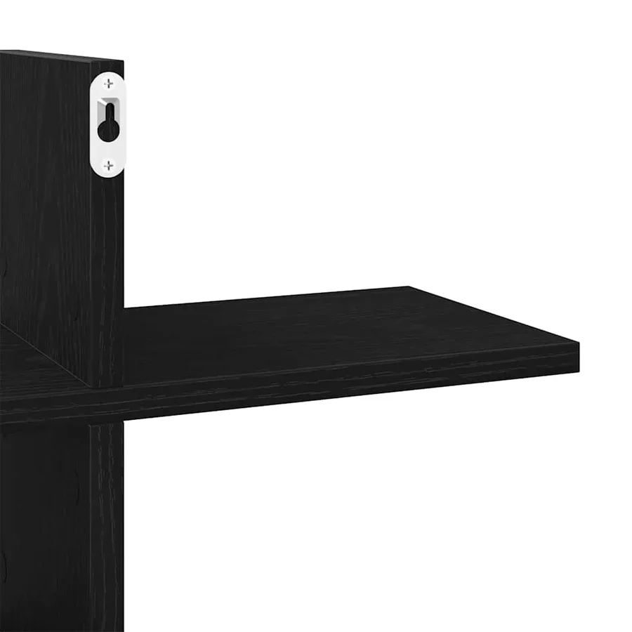 Étagère murale en chêne noir 124,5 x 18 x 60,5 cm bois d'ingénierie - 9