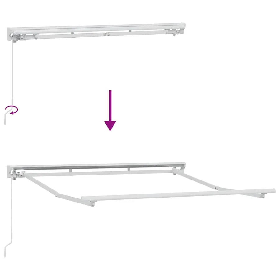 Cadre d'auvent Réglable Blanc 2,5 x 2 m Acier - 9
