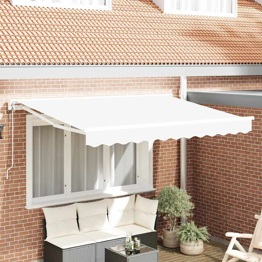 Cadre d'auvent Blanc 300 x 200 cm Polyester avec revêtement PU