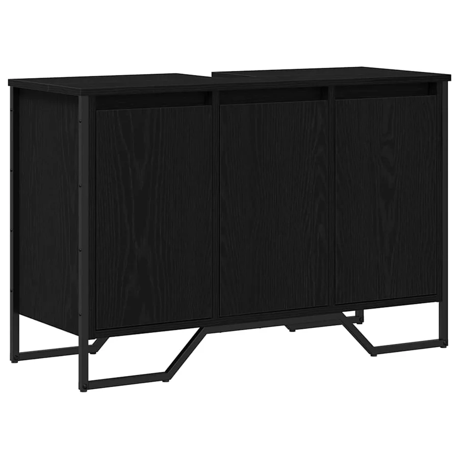 Meuble de Lavabo de Salle de Bain Chêne noir 91 x 35 x 60 cm - 2