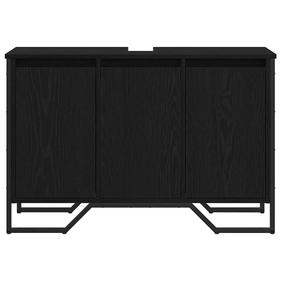 Meuble de Lavabo de Salle de Bain Chêne noir 91 x 35 x 60 cm - 5
