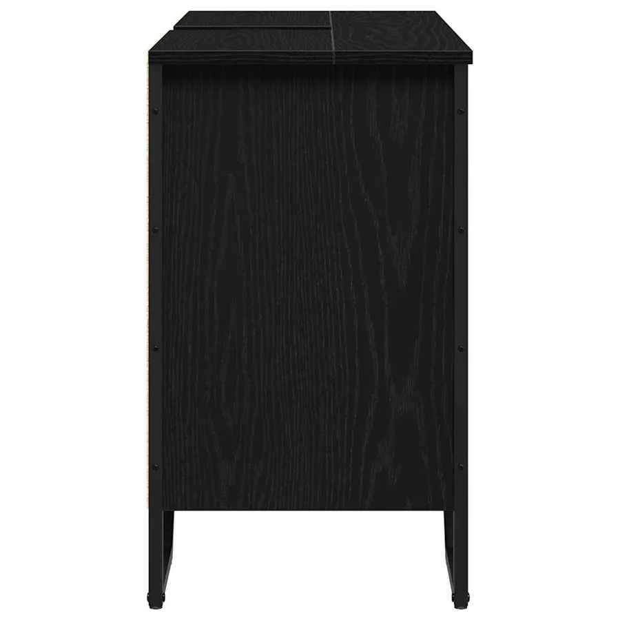 Meuble de Lavabo de Salle de Bain Chêne noir 91 x 35 x 60 cm - 6