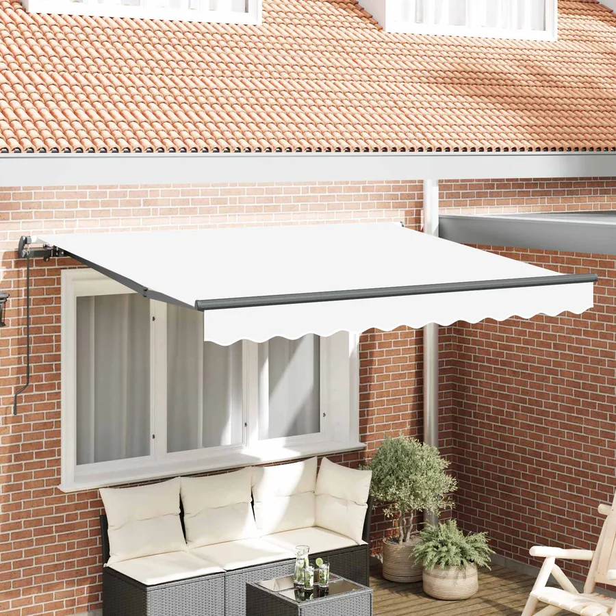 Auvent Rétractable Blanc 250 x 200 cm tissu