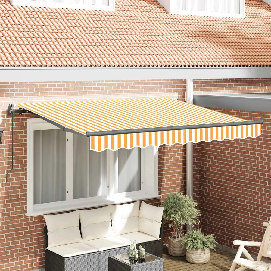 Auvent Rétractable Jaune 250 x 200 cm tissu