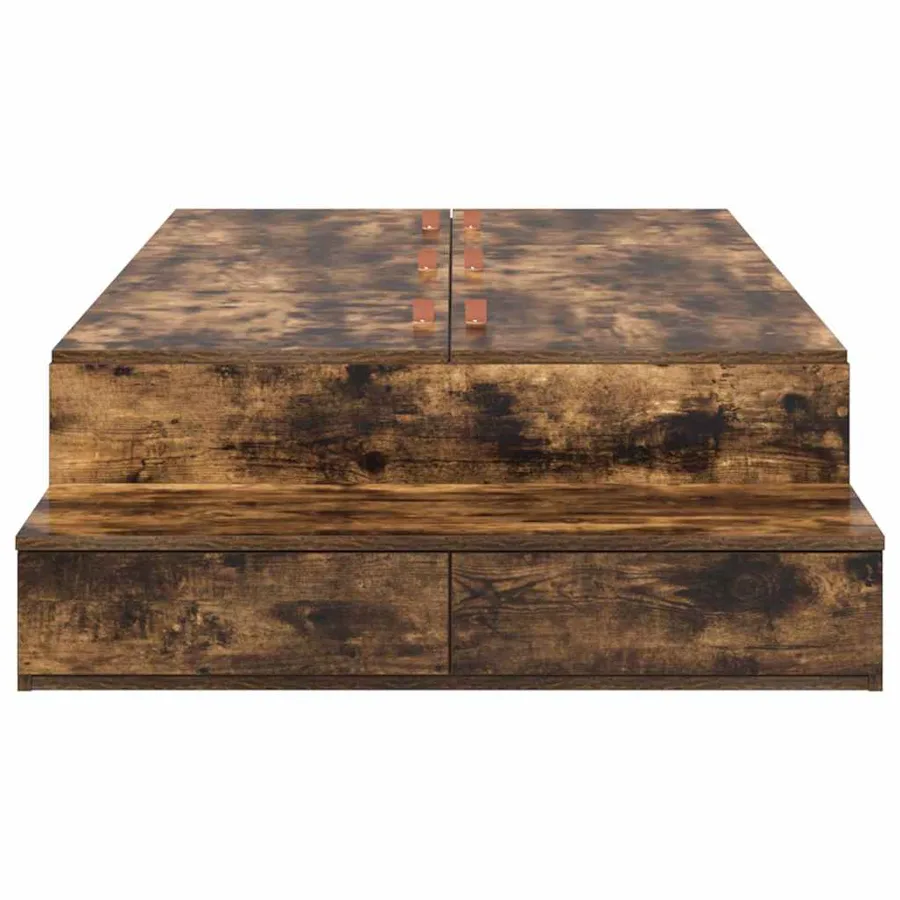 Cadre de lit avec rangement Chêne fumé 90 cm Bois d'ingénierie - 6