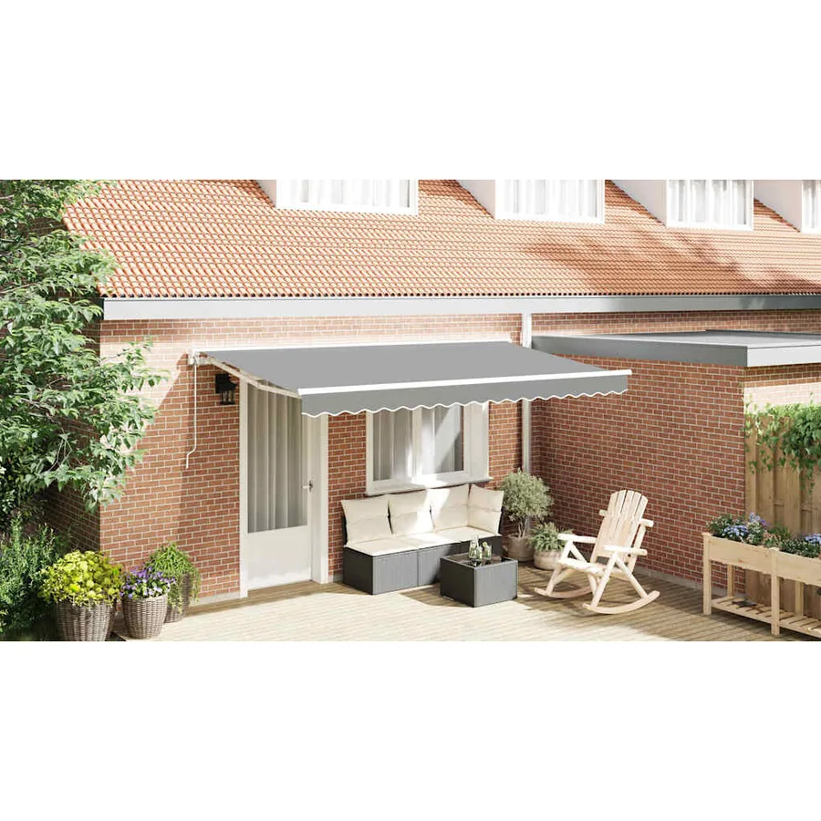 Cadre d'auvent Réglable Blanc 4 x 2 m Acier