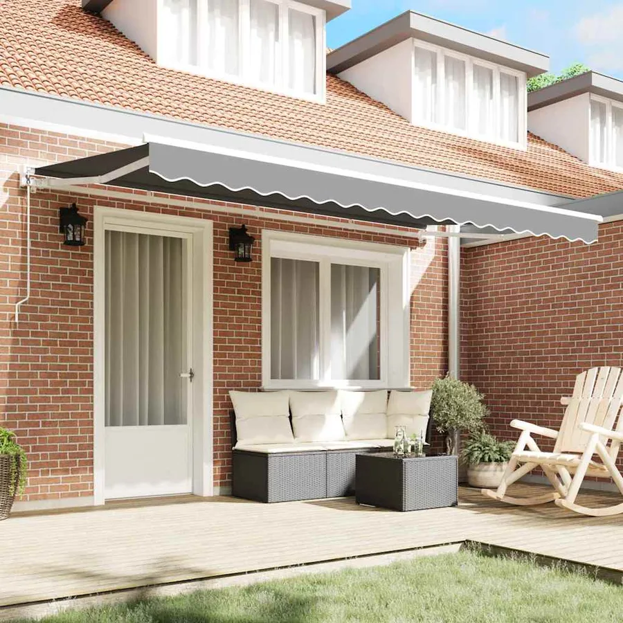 Cadre d'auvent Réglable Blanc 4 x 2 m Acier - 3