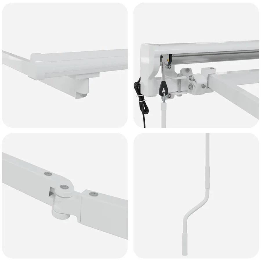 Cadre d'auvent Réglable Blanc 4 x 2 m Acier - 7