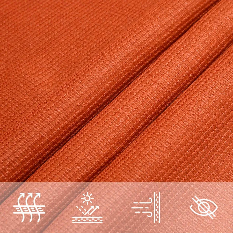 Voile d'ombrage 160 g/m² Orange 4x6 m PEHD - 5