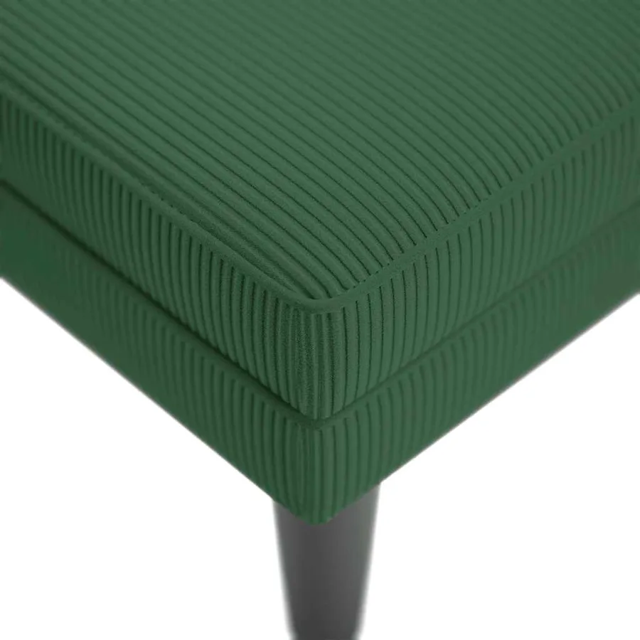 Chaise longue avec coussin vert foncé tissu en velours côtelé - 7