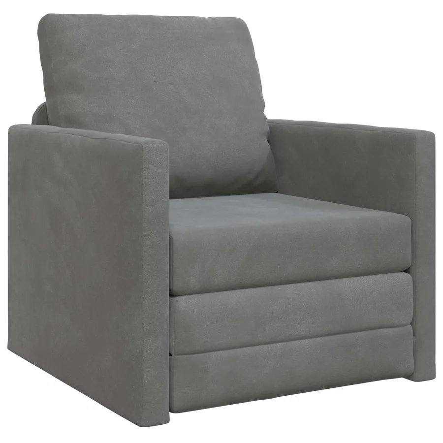 Canapé-Lit Gris foncé 74 x 77 x 81 cm Velours - 2