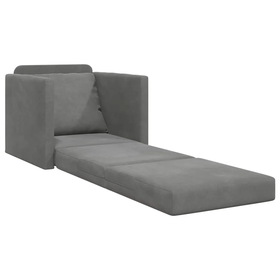 Canapé-Lit Gris foncé 74 x 77 x 81 cm Velours - 4