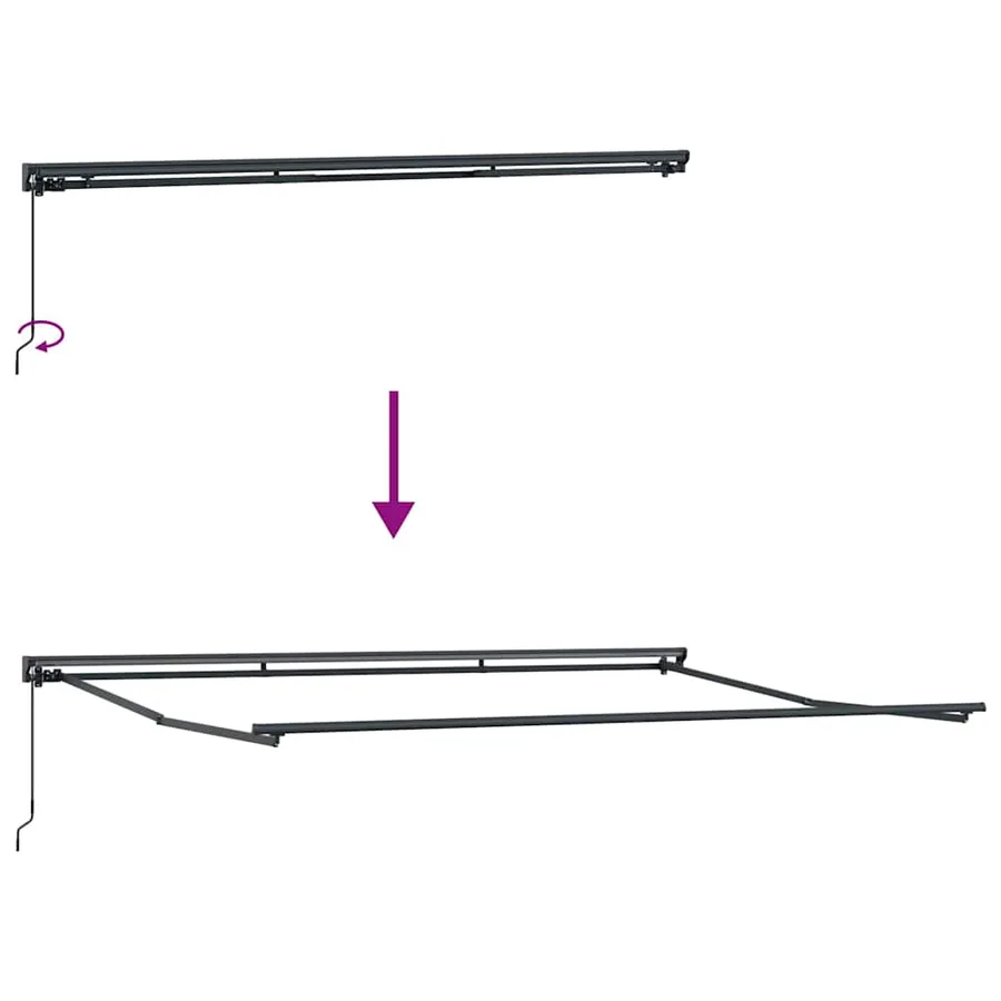 Cadre d'auvent Réglable Anthracite 4,5 × 3 m Acier - 9