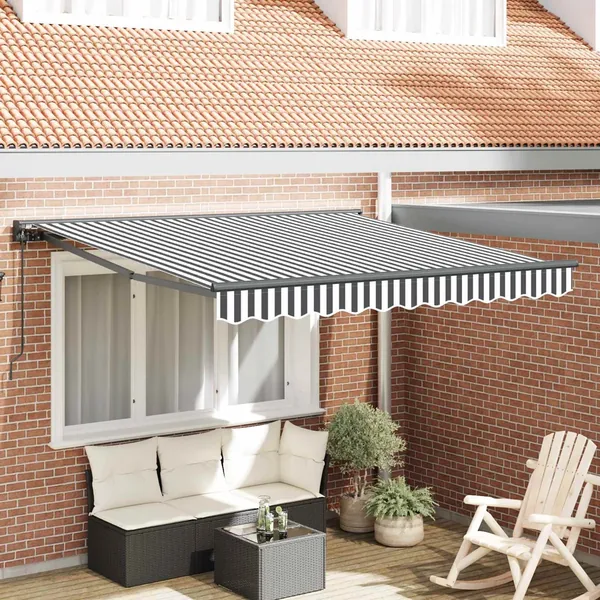 Cadre d'auvent Anthracite et blanc 300 x 250 cm