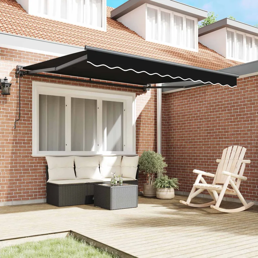 Cadre d'auvent Noir 350 x 250 cm Polyester avec revêtement PU - 3