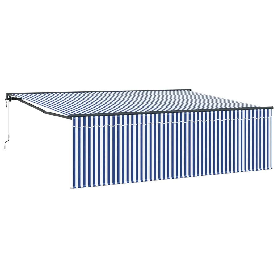 Auvent Rétractable Bleu et Blanc 400 × 300 cm - 2