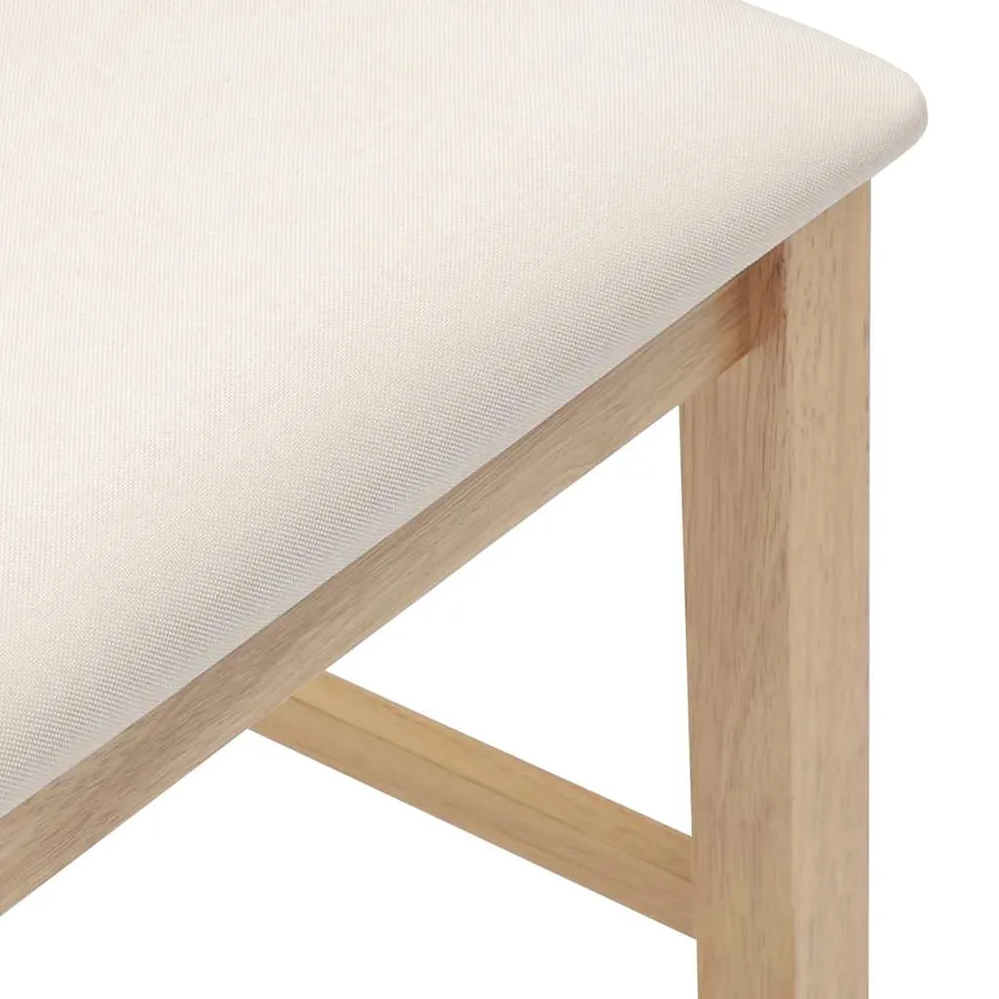 Tabourets de bar avec coussins (2 pcs) en bois massif naturel et caoutchouc - 8