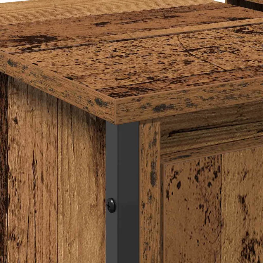 Meuble de Lavabo de Salle de Bain Bois Ancien 60 x 35 x 60 cm - 8