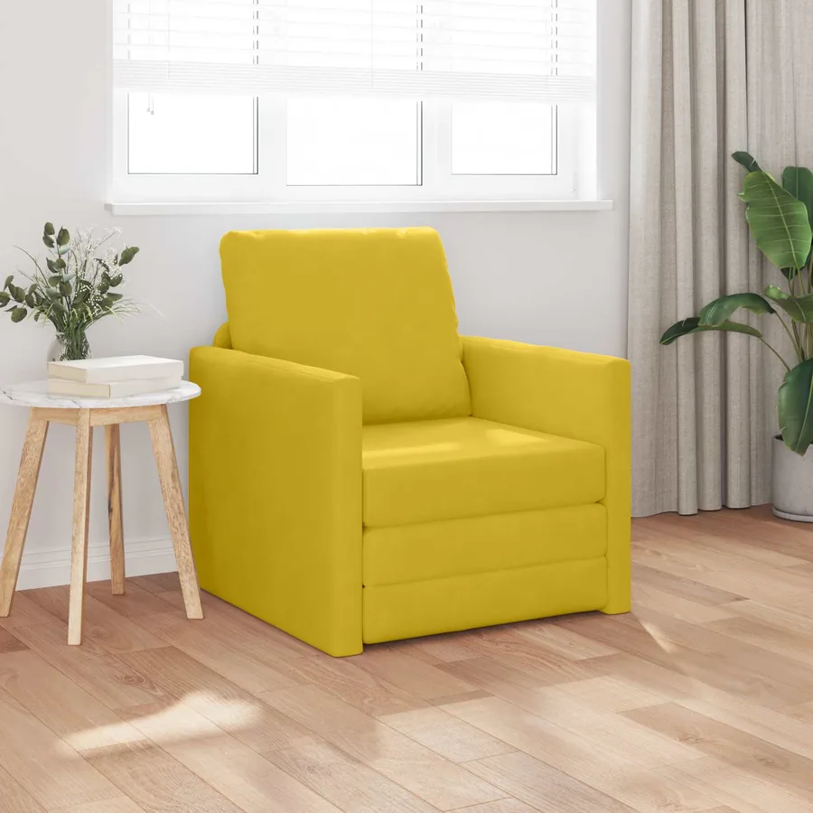 Canapé-Lit Jaune foncé 74 x 77 x 81 cm Velours