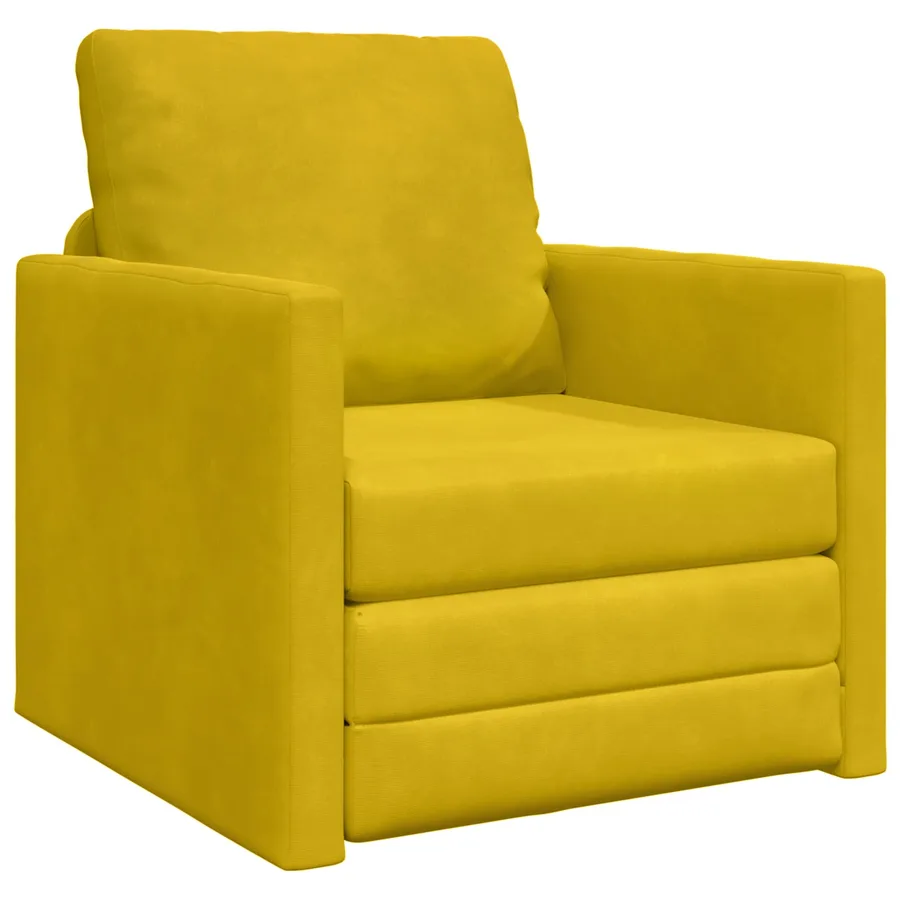 Canapé-Lit Jaune foncé 74 x 77 x 81 cm Velours - 2