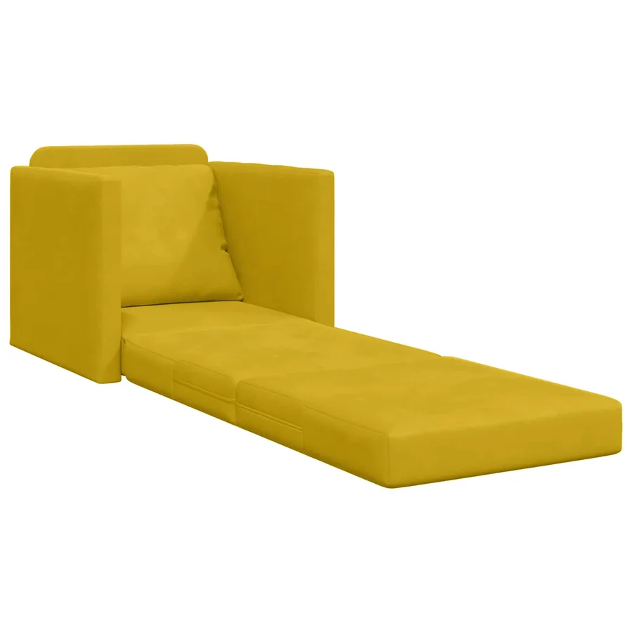Canapé-Lit Jaune foncé 74 x 77 x 81 cm Velours - 4