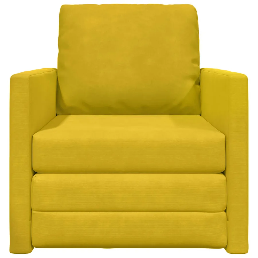 Canapé-Lit Jaune foncé 74 x 77 x 81 cm Velours - 5