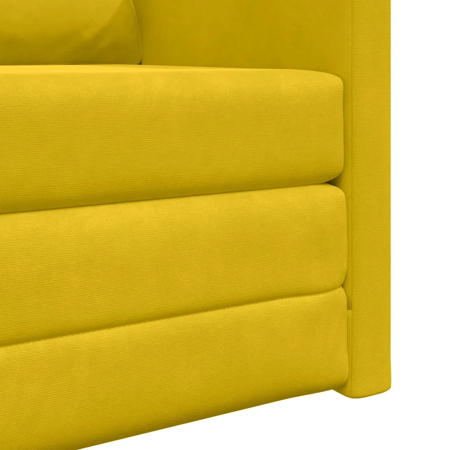 Canapé-Lit Jaune foncé 74 x 77 x 81 cm Velours - 9