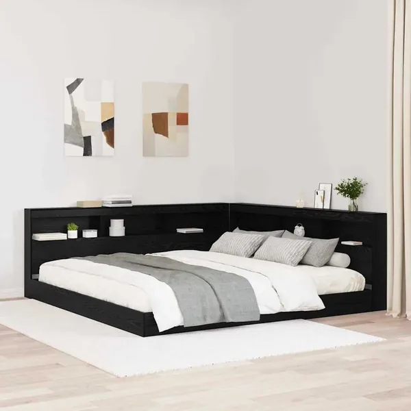 Tête de lit de rangement Chêne noir 180 cm Bois d'ingénierie