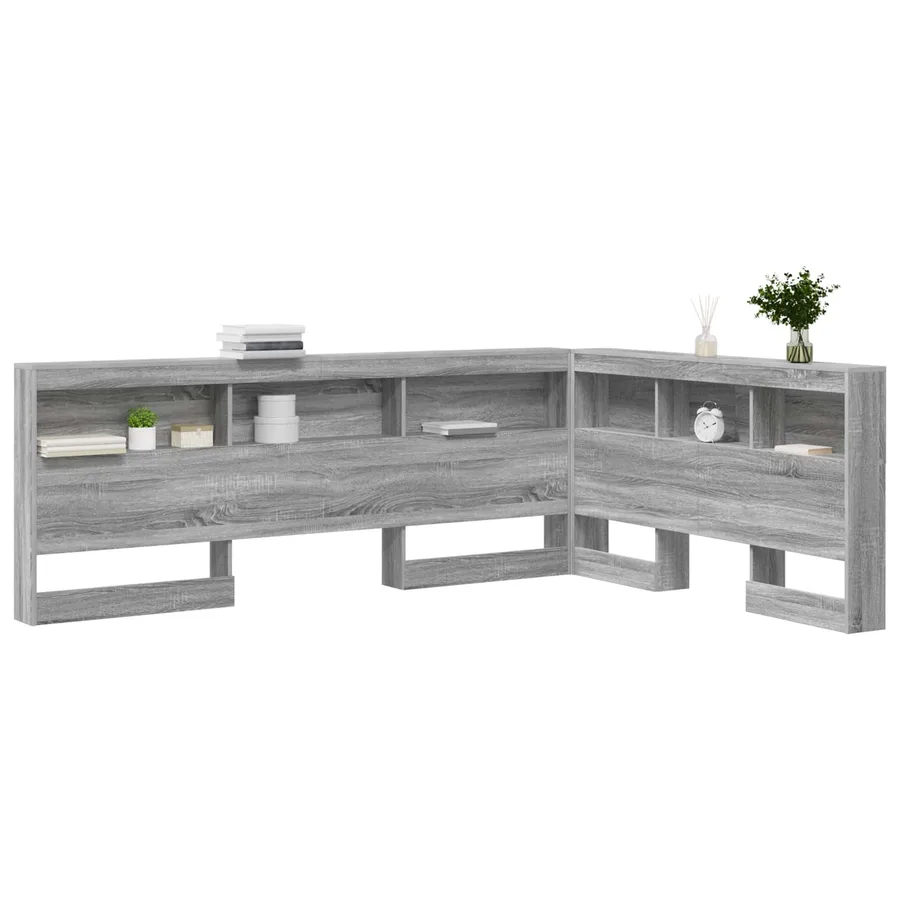 Tête de lit de rangement Gris Sonoma 160 cm Bois d'ingénierie - 3