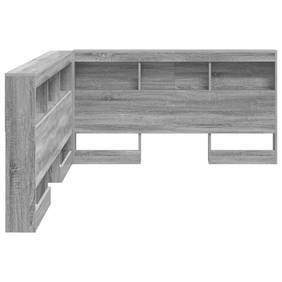 Tête de lit de rangement Gris Sonoma 160 cm Bois d'ingénierie - 7