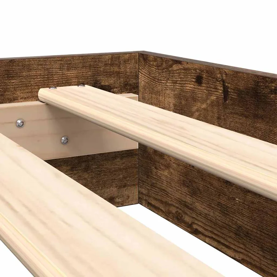Lit Bibliothèque Chêne fumé 180 x 200 cm Bois d'ingénierie - 10