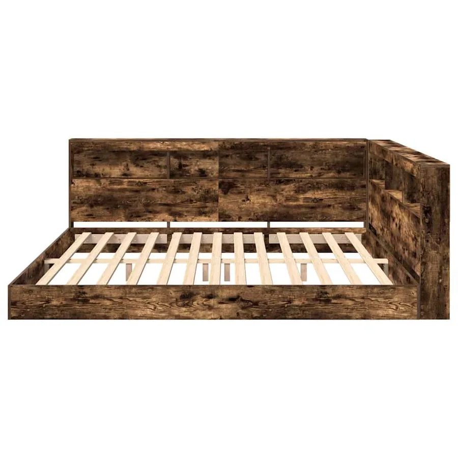 Lit Bibliothèque Chêne fumé 180 x 200 cm Bois d'ingénierie - 6