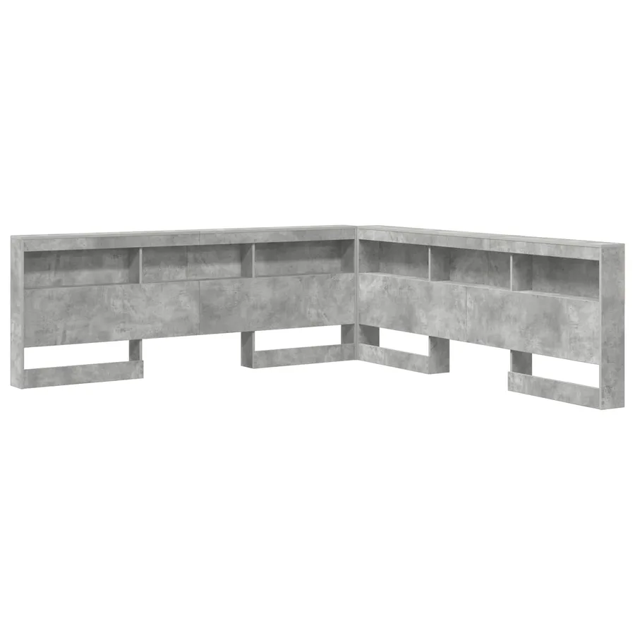 Tête de lit de rangement Gris béton 180 cm Bois d'ingénierie - 2