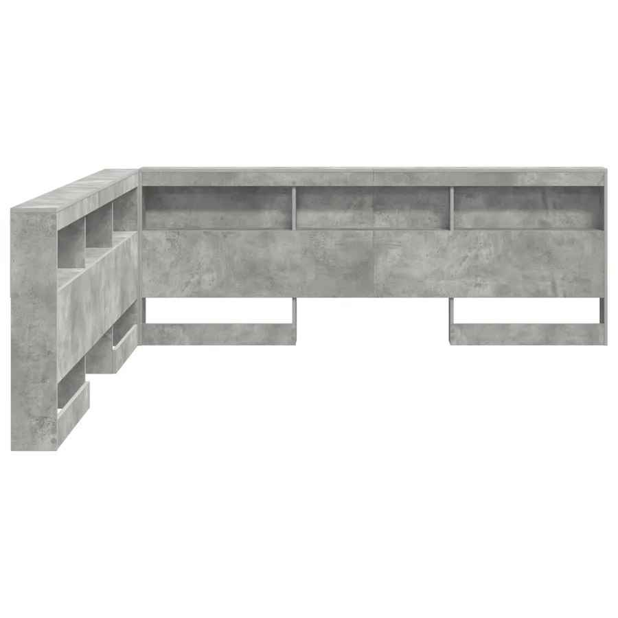 Tête de lit de rangement Gris béton 180 cm Bois d'ingénierie - 6
