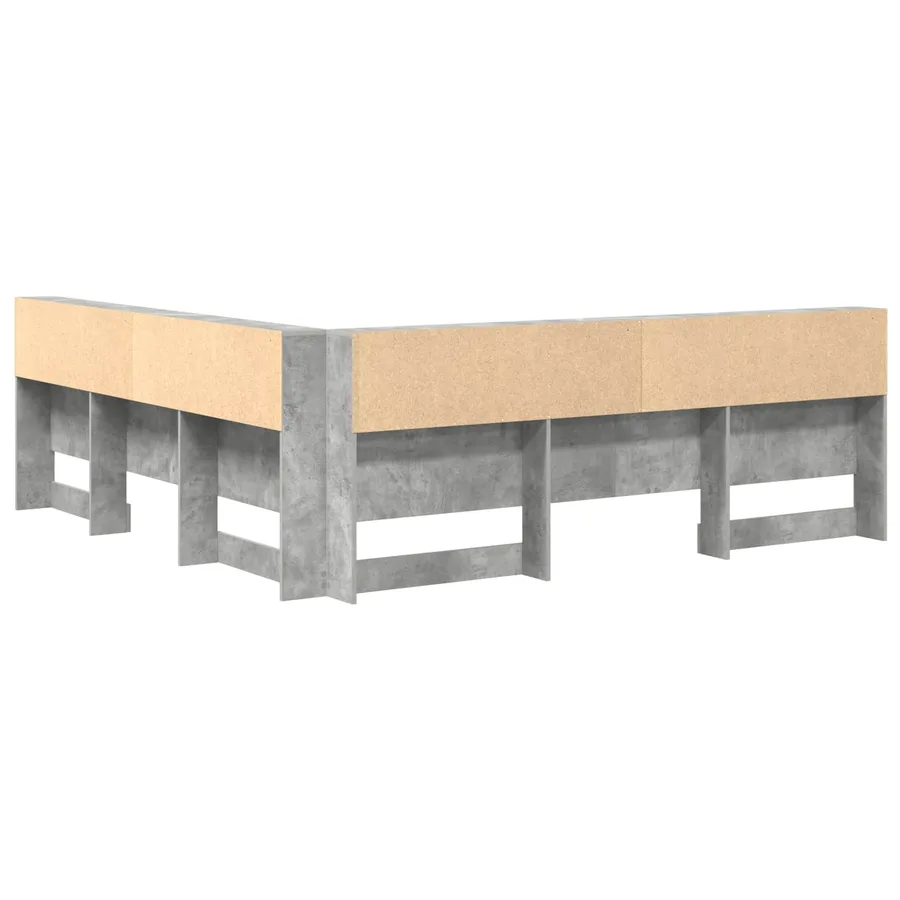 Tête de lit de rangement Gris béton 180 cm Bois d'ingénierie - 7