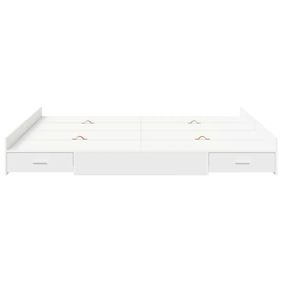 Cadre de lit avec rangement avec tête de lit Blanc 200 x 200 cm - 5