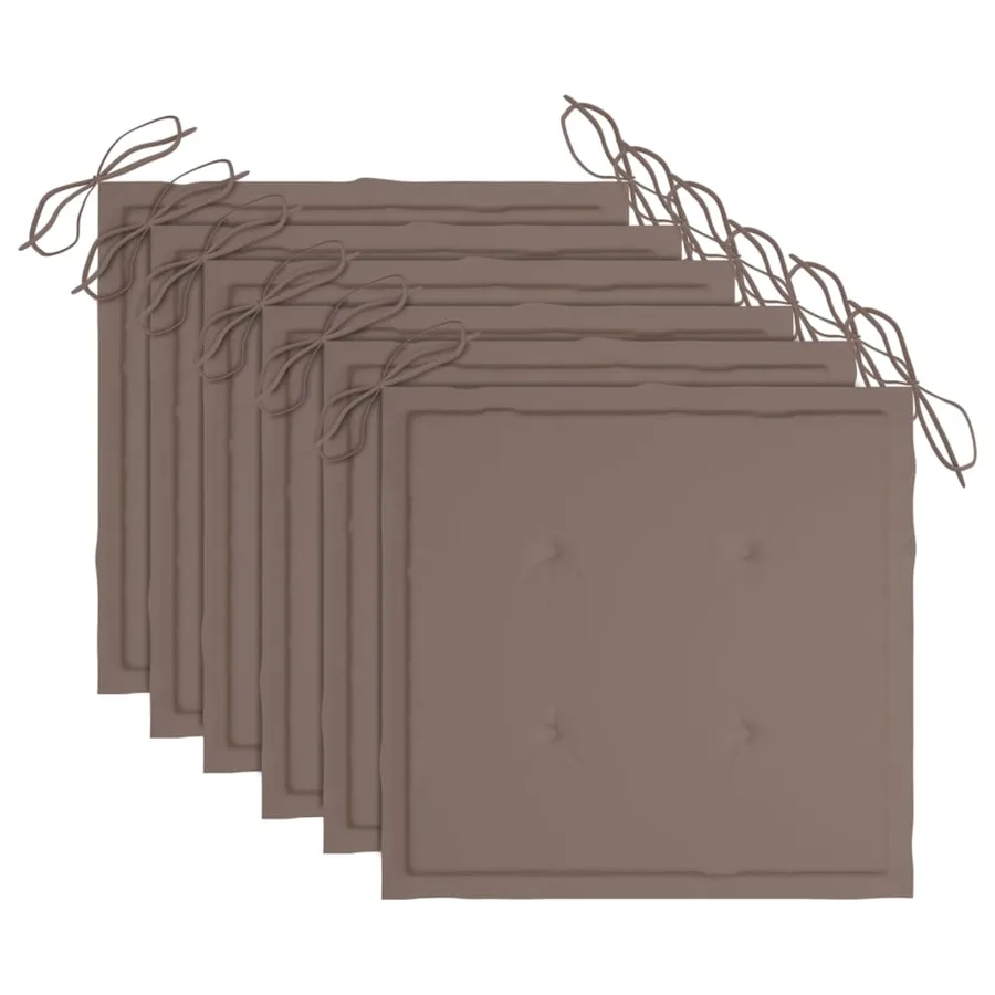 Chaises de jardin avec coussins lot de 6 Bois d'acacia massif - 5