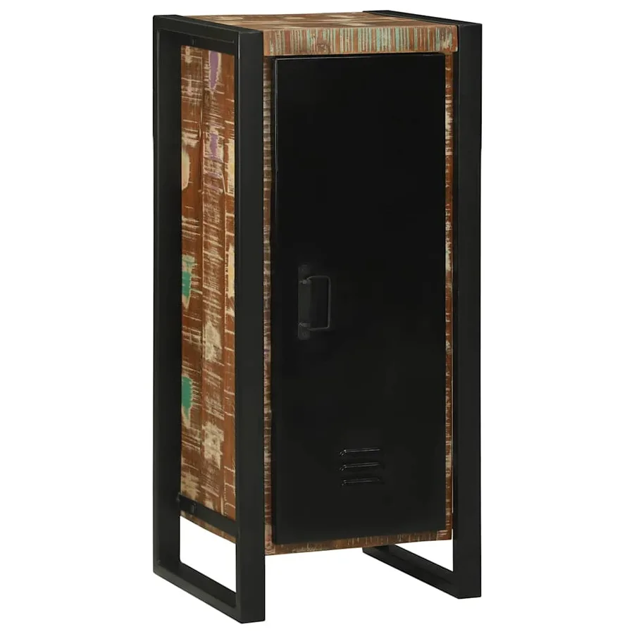 Armoire de salle de bain avec porte Marron Bois Recyclé Solide - 3