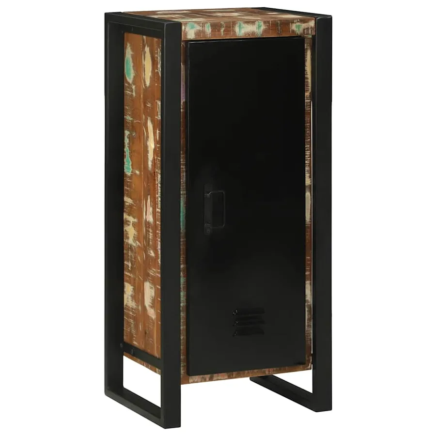 Armoire de salle de bain avec porte Marron Bois Recyclé Solide - 4