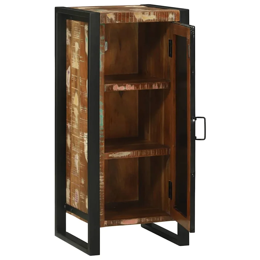 Armoire de salle de bain avec porte Marron Bois Recyclé Solide - 5