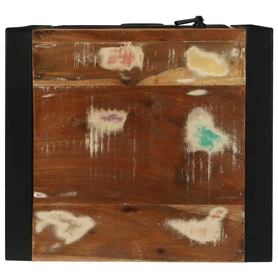 Armoire de salle de bain avec porte Marron Bois Recyclé Solide - 9