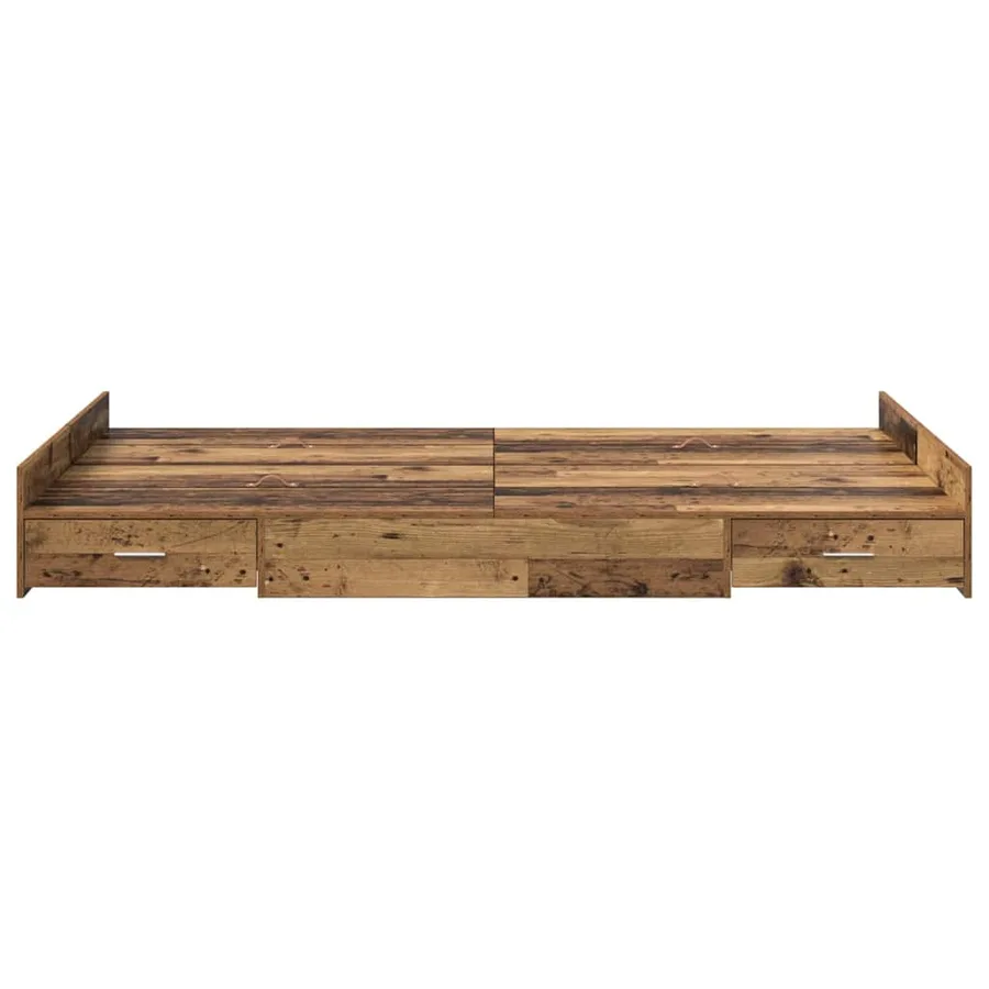 Cadre de lit avec rangement Bois Ancien 120 x 200 cm - 5