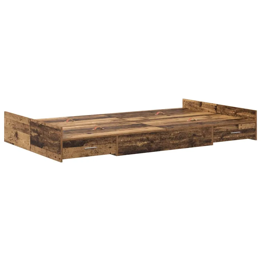 Cadre de lit avec rangement Bois Ancien 120 x 200 cm - 7