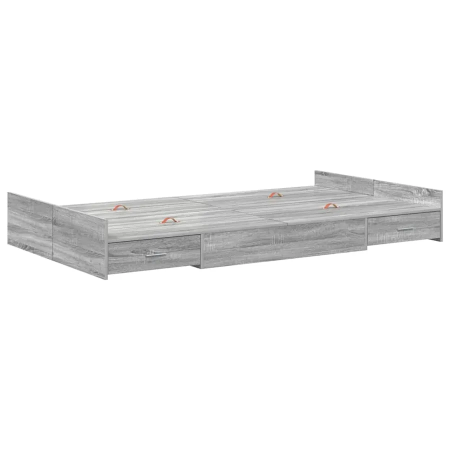 Cadre de lit avec rangement Gris Sonoma 120 x 190 cm - 4