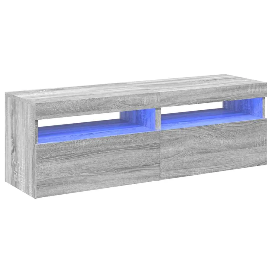 Meubles TV 2 pcs avec lumières LED Sonoma gris 60x35x40 cm - 5