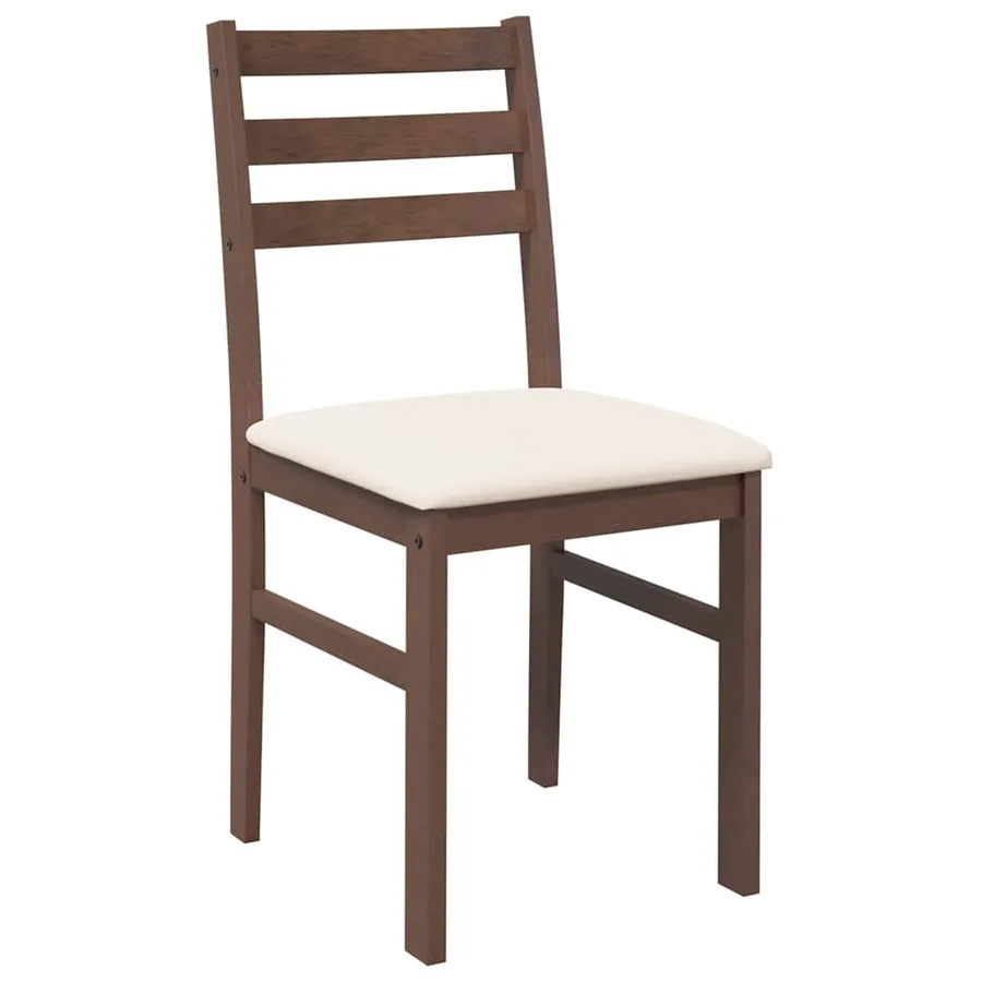 Chaises à manger coussins 2 pcs marron bois massif caoutchouc - 4