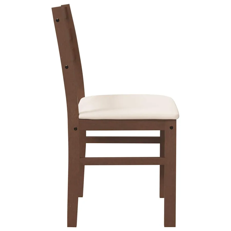 Chaises à manger coussins 2 pcs marron bois massif caoutchouc - 6